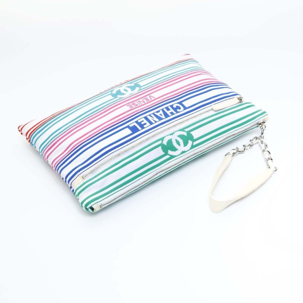 CHANEL Black Canvas Logo Clutch Bag - Picture 13 of 13